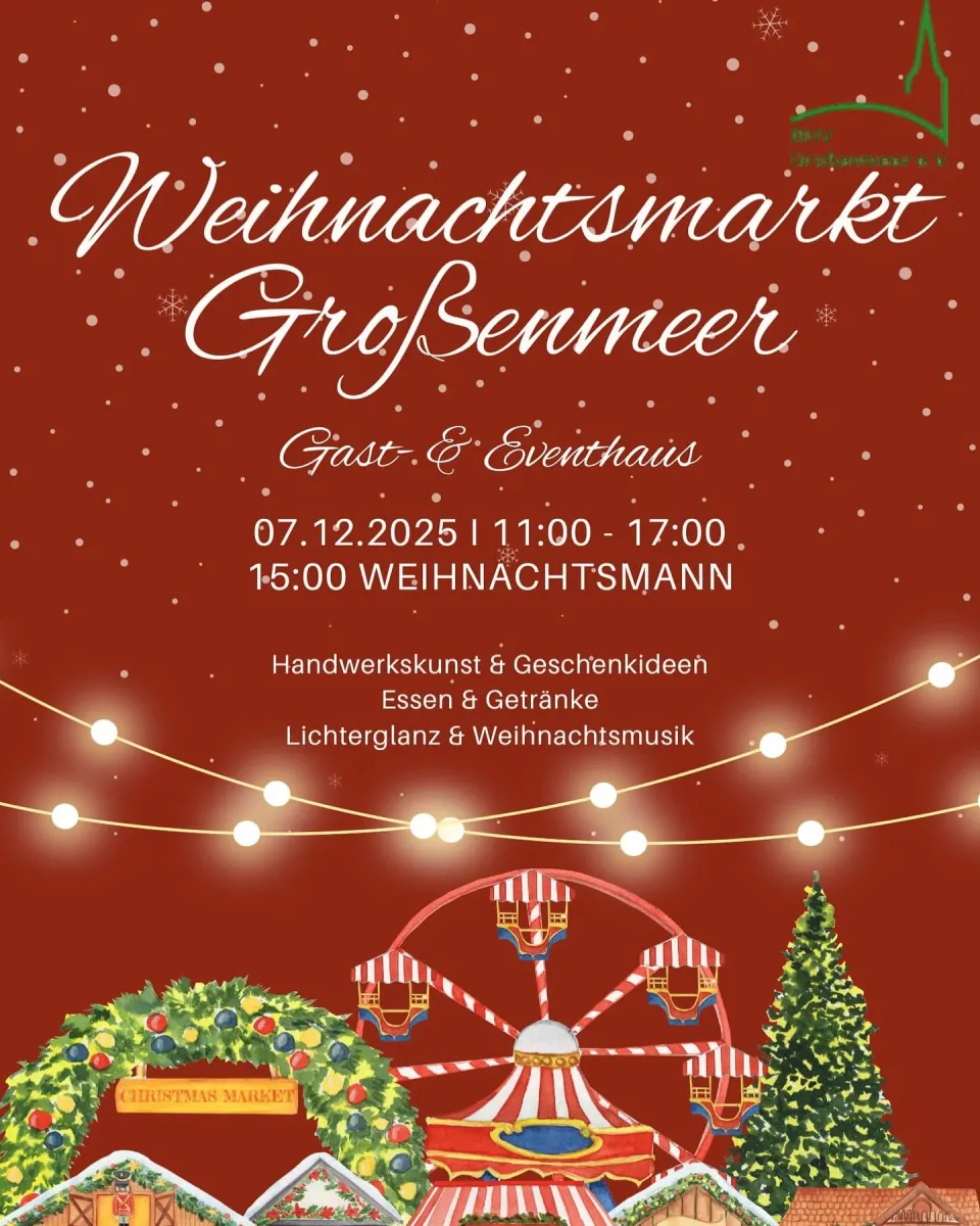 +++Save the date: 07.12.2025 Weihnachtsmarkt in Großenmeer+++ Der Weihnachtsmarkt im @eventhaus_grossenmeer steht vor de …