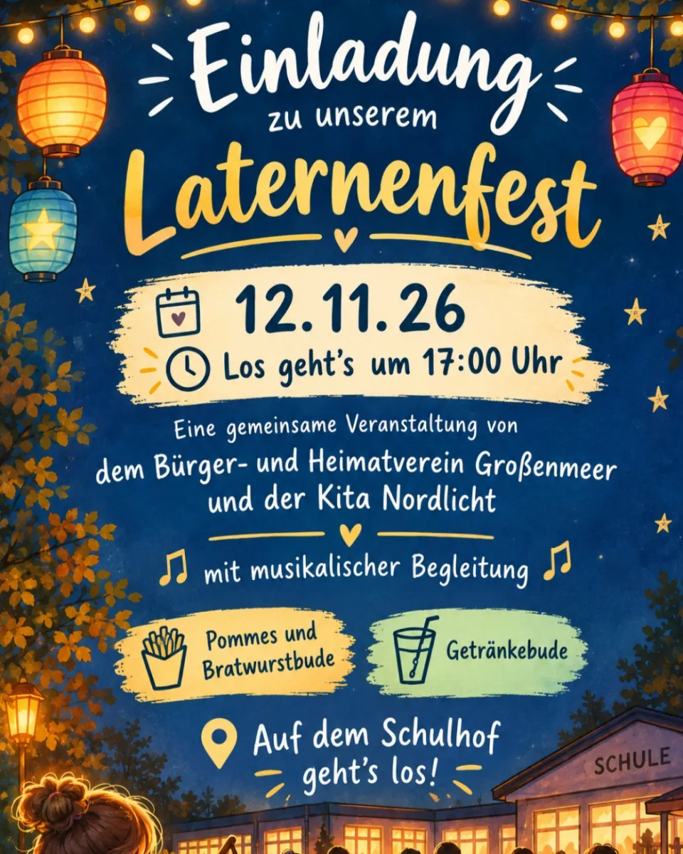 🏮✨ Laternen, Lichter & ganz viel Gemütlichkeit! ✨🏮 Am 12. November 2026 ist es wieder so weit: Wir feiern gemeinsam unse …
